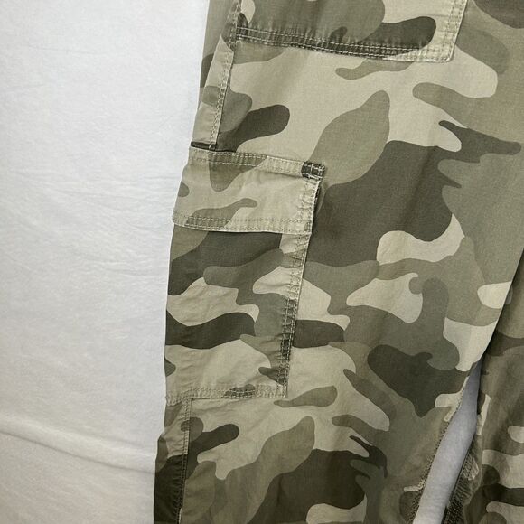 Hollister Camo Baggy Cargo Pants Womens Sz M Long Wide Leg grunge 90s y2k urban - Picture 4 of 8